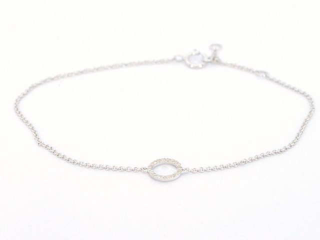 Witgouden armband met diamant - afbeelding 1 van  6