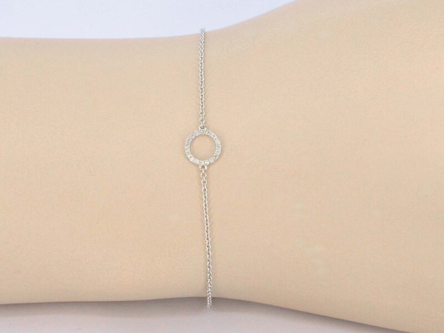 Witgouden armband met diamant - afbeelding 2 van  6