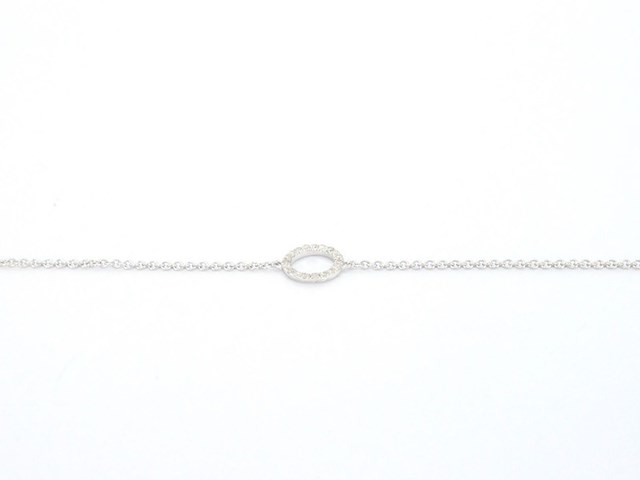 Witgouden armband met diamant - afbeelding 5 van  8