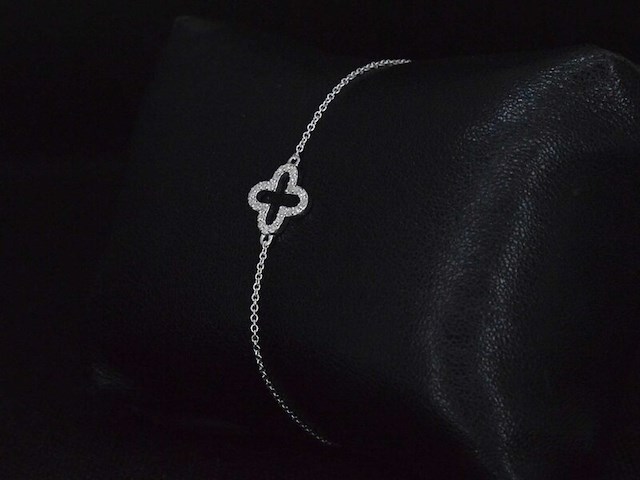 Witgouden armband met diamant - afbeelding 1 van  9