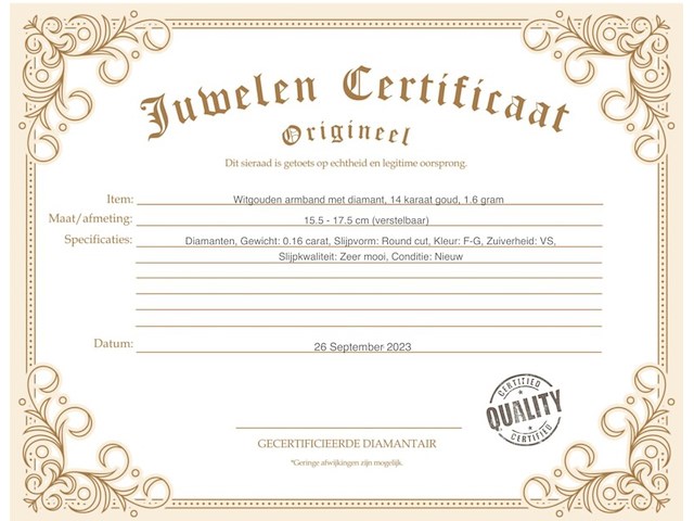 Witgouden armband met diamant - afbeelding 3 van  8