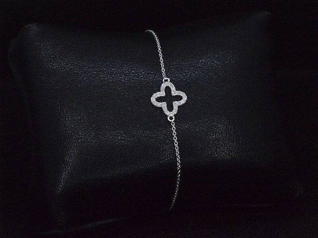Witgouden armband met diamant - afbeelding 4 van  8
