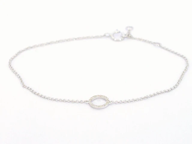 Witgouden armband met diamant - afbeelding 1 van  6