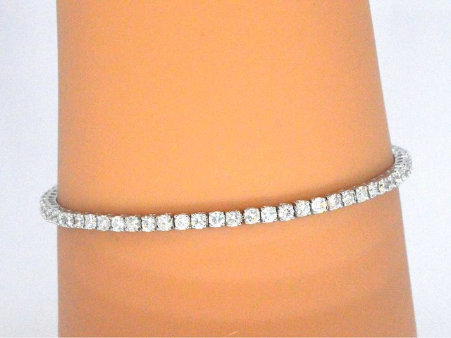 Witgouden armband met diamanten 3.50 carat - afbeelding 2 van  7