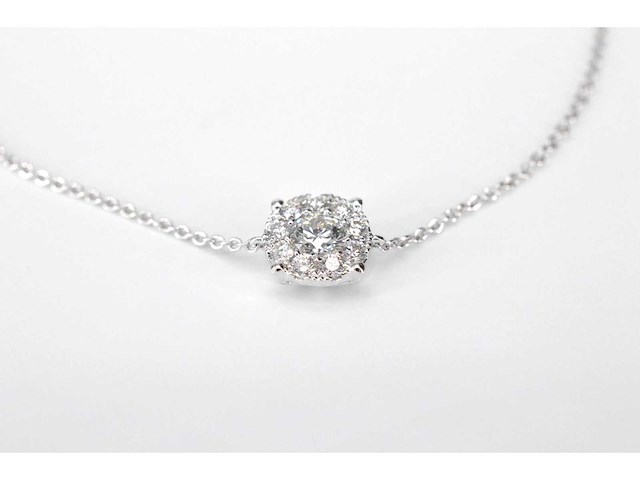 Witgouden armband met diamanten bedel - afbeelding 3 van  5