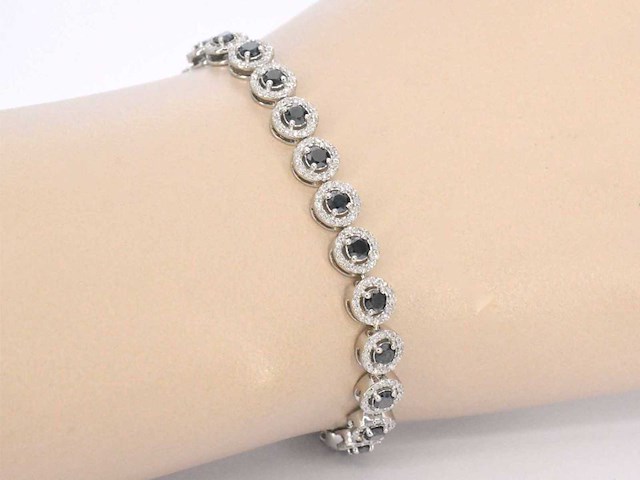 Witgouden armband met diamanten en briljanten 5.80 carat - afbeelding 1 van  7
