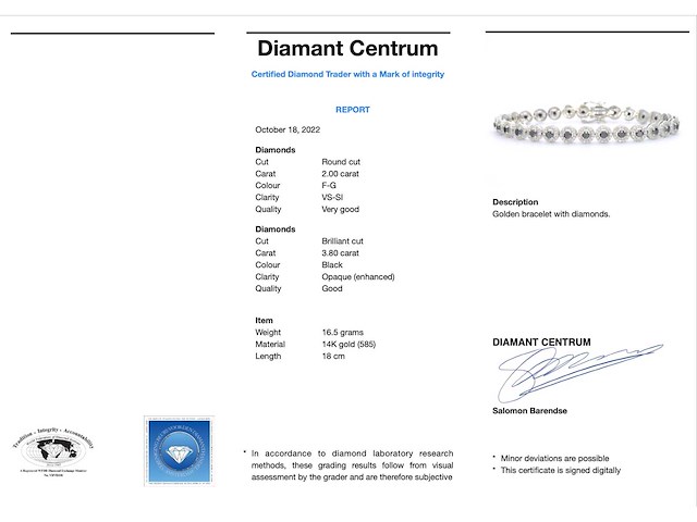 Witgouden armband met diamanten en briljanten 5.80 carat - afbeelding 6 van  7