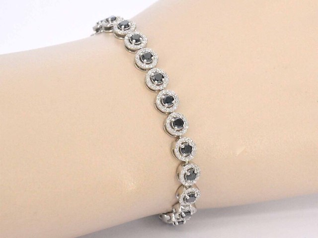 Witgouden armband met diamanten en briljanten 5.80 carat - afbeelding 2 van  8