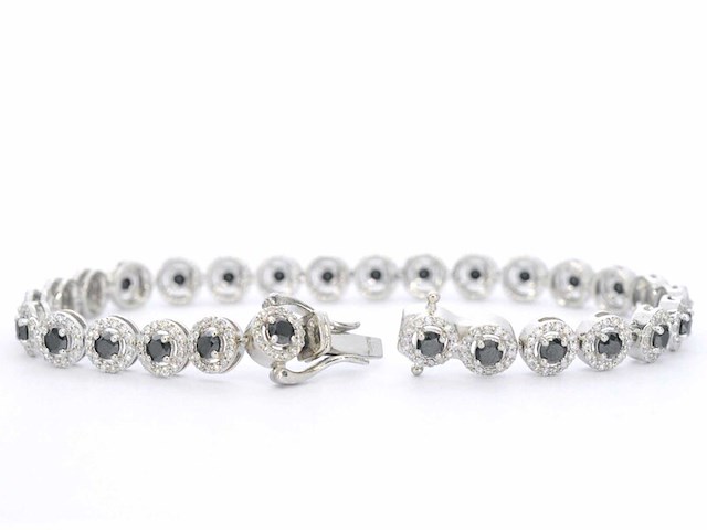 Witgouden armband met diamanten en briljanten 5.80 carat - afbeelding 4 van  8