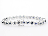 Witgouden armband met diamanten en saffieren 6.20 carat - afbeelding 3 van  8