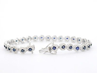 Witgouden armband met diamanten en saffieren 6.20 carat - afbeelding 4 van  8