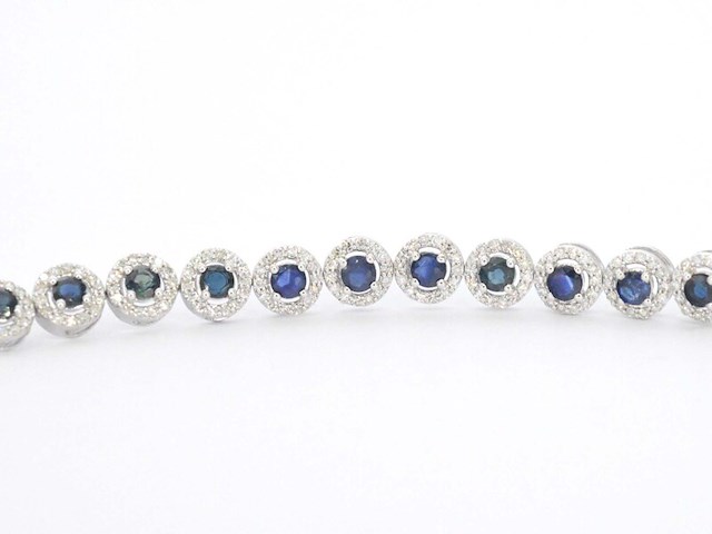 Witgouden armband met diamanten en saffieren 6.20 carat - afbeelding 5 van  8