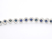 Witgouden armband met diamanten en saffieren 6.20 carat - afbeelding 5 van  8