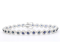 Witgouden armband met diamanten en saffieren 6.20 carat