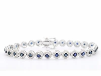 Witgouden armband met diamanten en saffieren 6.20 carat