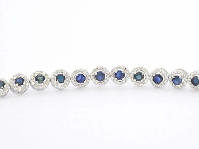 Witgouden armband met diamanten en saffieren 6.20 carat - afbeelding 5 van  8