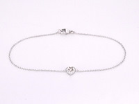 Witgouden armband met diamanten hartje 0.10 carat - afbeelding 1 van  6