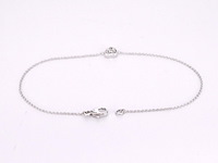 Witgouden armband met diamanten hartje 0.10 carat - afbeelding 4 van  6