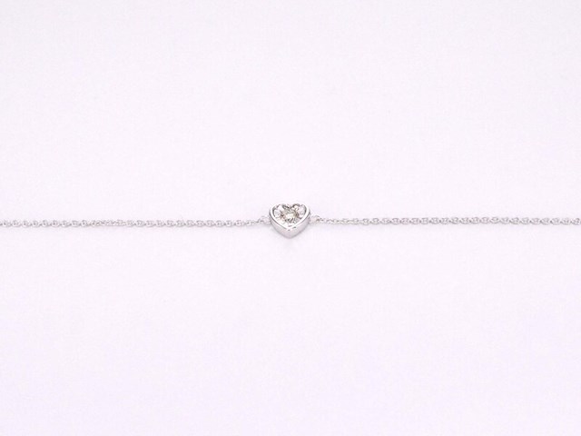 Witgouden armband met diamanten hartje 0.10 carat - afbeelding 5 van  6