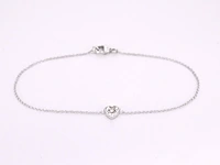 Witgouden armband met diamanten hartje 0.10 carat
