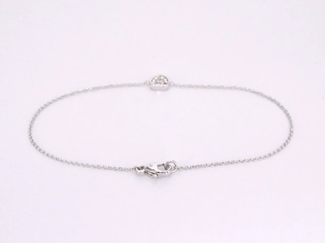 Witgouden armband met diamanten hartje 0.10 carat - afbeelding 3 van  8