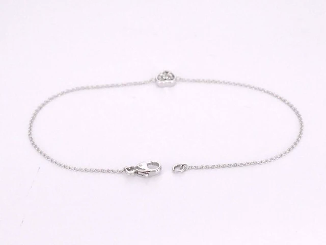 Witgouden armband met diamanten hartje 0.10 carat - afbeelding 4 van  8