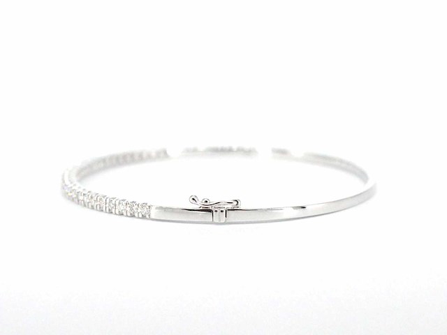 Witgouden armband met diamanten - afbeelding 7 van  10