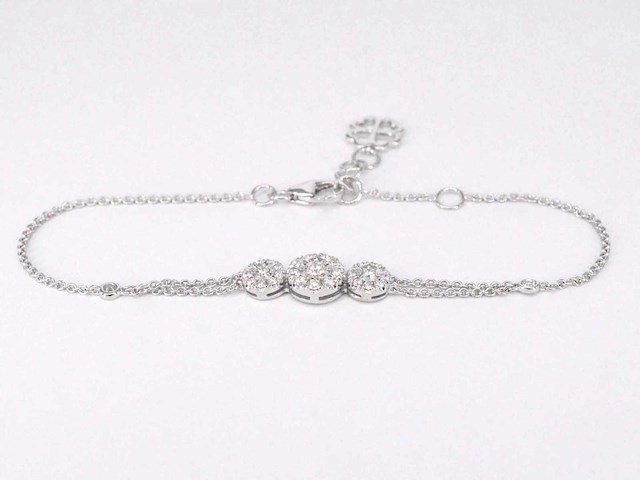 Witgouden armband met diamanten - afbeelding 1 van  7