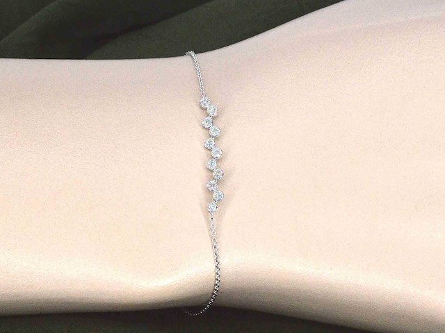 Witgouden armband met diamanten - afbeelding 2 van  8