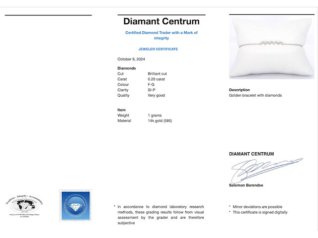 Witgouden armband met diamanten - afbeelding 3 van  8