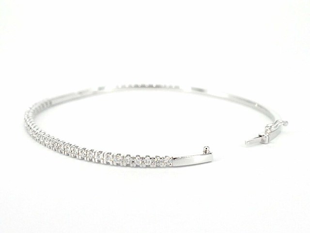 Witgouden armband met diamanten - afbeelding 6 van  9