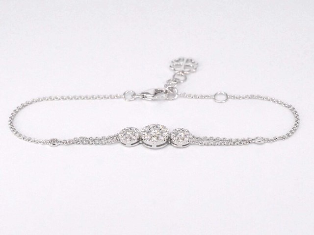Witgouden armband met diamanten - afbeelding 1 van  8