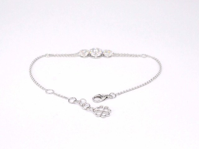 Witgouden armband met diamanten - afbeelding 4 van  8