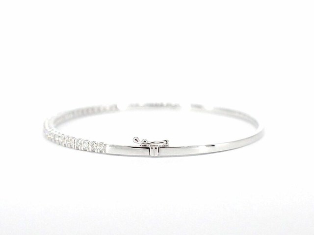 Witgouden armband met diamanten - afbeelding 7 van  11