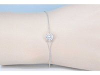 Witgouden armband met een diamanten bedel - afbeelding 2 van  6