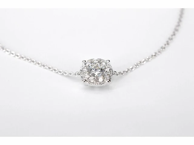 Witgouden armband met een diamanten bedel - afbeelding 3 van  6