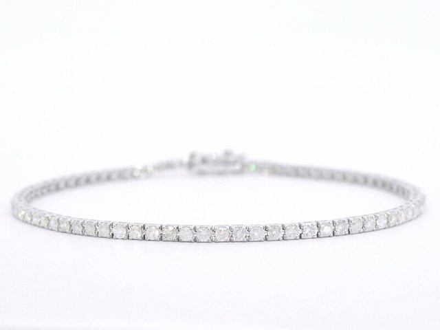 Witgouden armband met natuurlijke diamanten 2.30 carat - afbeelding 1 van  8