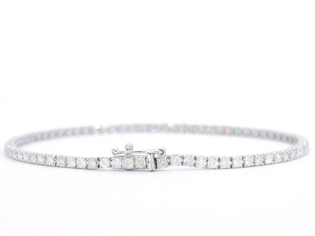 Witgouden armband met natuurlijke diamanten 2.30 carat - afbeelding 4 van  8