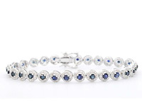Witgouden armband met natuurlijke diamanten en saffieren 6.20 carat - afbeelding 1 van  8