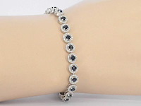 Witgouden armband met natuurlijke diamanten en saffieren 6.20 carat - afbeelding 2 van  8