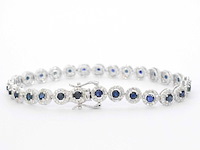 Witgouden armband met natuurlijke diamanten en saffieren 6.20 carat - afbeelding 3 van  8
