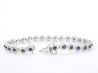 Witgouden armband met natuurlijke diamanten en saffieren 6.20 carat - afbeelding 4 van  8