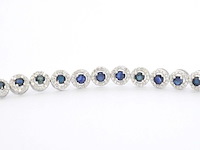 Witgouden armband met natuurlijke diamanten en saffieren 6.20 carat - afbeelding 5 van  8