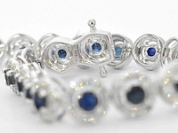 Witgouden armband met natuurlijke diamanten en saffieren 6.20 carat - afbeelding 6 van  8