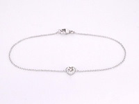 Witgouden armband met natuurlijke diamanten hartje 0.10 carat - afbeelding 1 van  8