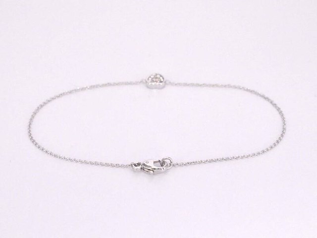 Witgouden armband met natuurlijke diamanten hartje 0.10 carat - afbeelding 3 van  8