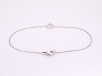 Witgouden armband met natuurlijke diamanten hartje 0.10 carat - afbeelding 3 van  8