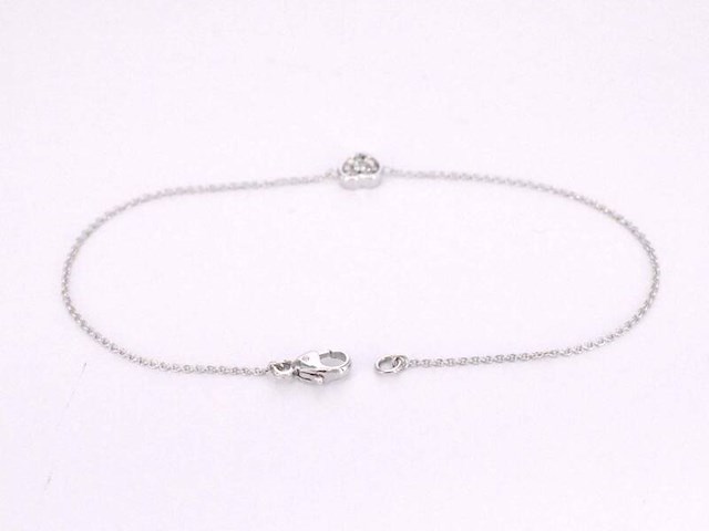 Witgouden armband met natuurlijke diamanten hartje 0.10 carat - afbeelding 4 van  8