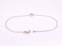 Witgouden armband met natuurlijke diamanten hartje 0.10 carat - afbeelding 4 van  8