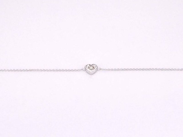 Witgouden armband met natuurlijke diamanten hartje 0.10 carat - afbeelding 5 van  8